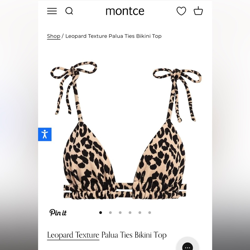 MONTCE SWIM BIKINI TOP SIZE SMALL